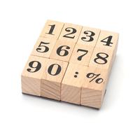 UOCAI 12 pièces Tampons chiffres, tampons chiffres tampon en bois pour le scrapbooking, tampon en bois DIY numéro 0 à 9 pour le scrapbooking, la création de cartes, planificateur (2.4×1.6x2.3cm)