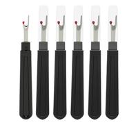 UOCAI 6PCS Grands Découseurs Couture Noirs Outil Couture Professionnel avec PoignéE Ergonomique et Capuchon de Protection, Découseur Métallique pour Atelier, Couture et Retouche VêTements