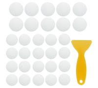 UOCAI Autocollants Douche Antidérapants Set 20PCS 8 cm + 10PCS 10 cm Pastilles Antidérapantes, Autocollant Anti Glisse Baignoire, Bandes Antidérapantes Salle de Bain, Stickers Sécurité avec Raclette