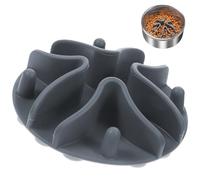 UOCAI gamelle Anti glouton, gamelle Chat Anti glouton, 10x10x3cm écuelle antiglisse chatgamelle Anti glouton Chien Moyen pour gâter Les Animaux de Compagnie Digestion Anti-étouffement （Gris）