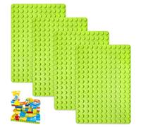 UOCAI Lot de 4 grandes plaques compatibles Duplo 25,5 x 19 cm - Plaque Lego - Blocs de serrage - Vert - Pour filles et garçons