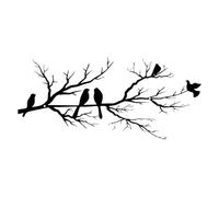 UOCAI Peinture murale en métal avec des oiseaux, décoration murale en métal, peinture murale silhouette murale, Art oiseaux branches décoration murale pour salon, balcon, jardin (43x18.6CM)