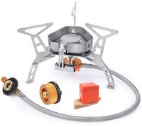UOCAI Réchaud De Camping à Gaz 3500w Réchaud à Gaz Pliable Edelsathl Avec Allumage Piezo Et Boîte De Rangement Brûleur à Gaz Pour Pique-nique De Camping En Plein Air