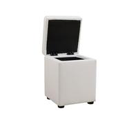 UOCFYK Banc de rangement rembourré en cuir de 33 cm pour chambre à coucher, bout de lit, grand pouf de rangement ovale pour salon, entrée, esthétique (blanc pur)