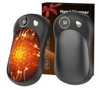 UODIR Chauffemains Électriques, Pack de 2-10000mAh - Chauffemains USB Réutilisables avec Affichage Numérique, 3 Niveaux de Chaleur - Idéal pour Cadeaux de Noël, Essentiels Hiver, Voyage et Plein Air