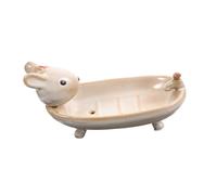 UOELRLFoV Porte-Savon en céramique avec bac d'égouttage, Organisateur de lavabo, Motif Animal de Dessin animé et Porte-clés for et Les Toilettes N° 27