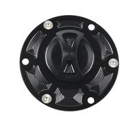 UOEMCRTB Bouchon De Réservoir De Carburant CNC pour Moto pour Triumph pour Daytona 600/650 675/955i Speed Four Triple 955i/1050 Tiger 800/800XC TT600 Bouchon d'essence(Black)