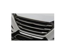 UOEMCRTB Calandre Avant Grille pour Hyundai pour Tucson 2015 2016 2017 2018 Garniture De Calandre De Course Avant en Acier Inoxydable Style Autocollant Extérieur