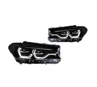 UOEMCRTB Phare LED Pour G30 G38 525i 530i 2018 2019 2020 2021 Avec Feux De Jour Clignotants Route Et Lentille Projection Angel Eyes(Blue B)