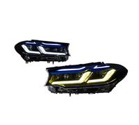 UOEMCRTB Phare LED Pour G30 G38 525i 530i M5 2018 2019 2020 Avec Feux De Jour Clignotants Route Et Lentille Projection Angel Eyes(Blue,LHD)
