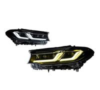 UOEMCRTB Phare LED Pour G30 G38 525i 530i M5 2018 2019 2020 Avec Feux De Jour Clignotants Route Et Lentille Projection Angel Eyes(Argent,LHD)