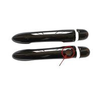 UOEMCRTB Poignées Porte Extérieure Accessoires Pour Renault Clio 3 MK3 Iii 2006 2007 2008 2009 2010 2011 2012 2013 2014 Coques De Poignées De Porte En Plastique Noir Brillant (2D K-1)