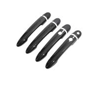 UOEMCRTB pour Renault pour Clio 3 III 2005~2012 pour Lutecia pour Euro pour Clio Housse De Poignée Porte Extérieure en Fibre De Carbone Accessoires De Voiture(Handle 2 Buttons)