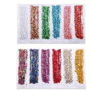 Uoeo Lot de 2 pierres métalliques irrégulières en verre écrasé - 1 à 2 mm - Pour nail art, bricolage, remplissage de vase, résine époxy - Pour la fabrication de bijoux - Couleurs mélangées
