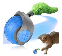 UOEONR Jeux pour Chat,Jouet Chat Interactif,Jouet Chat Qui Bouge Seul,USB Rechargeable,Balle pour Chat Qui Roule Toute Seule,Jouet Chat Intérieur,Balle Interactive Chat,Jeu Chat Autonome (Bleu)
