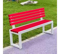 uofgcru Gartenbank Wetterfest, Außenterrassenbank, Sitzbank mit Lehne, Leicht zu Montieren, Wasserdichtes, Robust Stabil Langlebig Gartenmöbel (White+Red - 40×120×85cm)