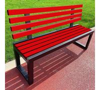 uofgcru Gartenbank,Wetterfest Balkonbank Terrassenbank,Massivholz+Metall,Outdoor Bank,Gärten und Gartenbänke mit Rückenlehnen,für Terrasse,Garten,Veranda,Sitzbank(Black+Red - 40×100×85cm)