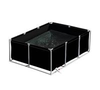 uofgcru Grand étang en Toile d'extérieur avec Support, Bassin à Poissons Pliable en Toile, piscines Hors Sol rectangulaires,Piscine intérieure/extérieure,Black 1×1×0.8m(3.3×3.3×2.6ft)