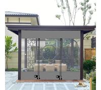 uofgcru Rideaux de Bâche Imperméables Transparents Extérieurs, Pergola Panneau De Bâche Transparente,avec Fermeture Éclair,Rideau De Pluie,Bâche Étanche PVC,avec Œillets,W×H-460x250cm(15.1 * 8.2ft)