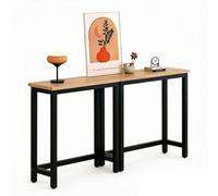 uofgcru Table Console en Bois Massif, Console Très Étroite en Fer, Table D'appoint De Canapé Murale pour Salon, Entrée De Chambre - Bois(240×15×100cm)