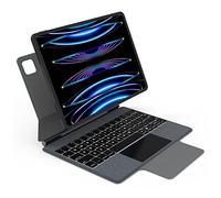 Uogic Étui clavier magique pour iPad Pro 11" 3e/2e/1ère génération et iPad Air 11" 5e/4e génération, pavé tactile multi-touch, rétroéclairage 7 modes (gris)