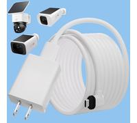 Uogw Câble d'extension d'alimentation de 9,1 m pour Eufy SoloCam S220/SoloCam S340/eufyCam S300 (eufyCam 3C)/eufyCam S3 Pro et SoloCam E30, câble de type C résistant aux intempéries pour charger en
