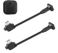 Uogw Lot de 2 câbles d'extension de type C compatibles avec Blink 4 (4e génération), micro USB femelle vers mâle de type C pour Blink 4 (4e génération), câble plat en forme de L (noir)