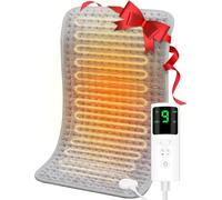 UOHHBOE Coussin Chauffant Couverture Chauffante Électrique 30x60cm Tapis Chauffant Lavable en Machine avec Télécommandes 9 Température 4 Minuterie Arrêt Automatique pour Dos Cou Épaules Abdomen Taille