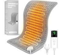 UOHHBOE Coussin Chauffant Électrique 75W 30x60cm Tapis Chauffant 9 Température 4 Minuterie Couverture Chauffante Lavable en Machine Arrêt Automatique pour Dos Cervicales Épaules