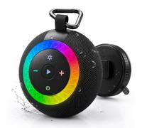 UOHHBOE Enceinte Bluetooth Douche IPX7 20W Haut-Parleur Salle de Bain avec Ventouse et Crochet Mini Enceinte Portable Bluetooth 5.4 Autonomie 24H LED RGB TWS Carte TF pour Piscine Plage