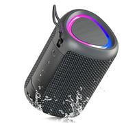 UOHHBOE Enceinte Bluetooth Portable 15W Bluetooth 5.3 15H d’Autonomie Mini Haut-Parleur sans Fil avec TWS Batterie 2500mAh Portée Jusqu’à 30m 3 Modes RGB IPX5 Étanche AUX/TF pour Fête Voyage Extérieur