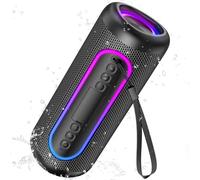 UOHHBOE Enceinte Bluetooth Portable 30W Bluetooth 5.4 Haut-Parleur sans Fil Autonomie 30H Lecture USB Carte TF AUX TWS Stéréo 360° RGB 4 Modes IPX5 Type-C avec Dragonne pour Maison Fête Voyage