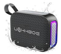 UOHHBOE Enceinte Bluetooth Ultra Portable Bluetooth 6.0 15W Enceintes Puissante 14H Autonomie IPX5 Etanche Haut Parleur TWS Stéréo sans Fil 4 Lumières LED RGB pour Fête Plage Camping