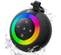 UOHHBOE Enceinte Douche 20W Étanche IPX7 Enceintes Bluetooth Salle de Bain avec Ventouse Puissante Mini Haut-Parleur Bluetooth 5.4 Autonomie 24H RGB LED Crochet Carte TF pour Soirées Plage Extérieur