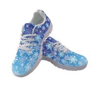 UOIMAG Blue Snowflake Shoes for Women Men Christmas Casual Walking Sneakers for Party Holiday New Years Eve EU35