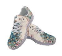 UOIMAG Boho Peacock Shoes for Women Lace Up Art Mandala Floral Lightweight Sneakers EU40