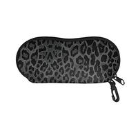 UOIMAG Étui à lunettes portable souple avec fermeture éclair pour femmes, hommes, garçons et filles, Motif léopard Noir, taille unique