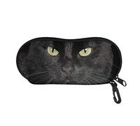 UOIMAG Étui à lunettes portable souple avec fermeture éclair pour femmes, hommes, garçons et filles, 8 - Chat noir, taille unique