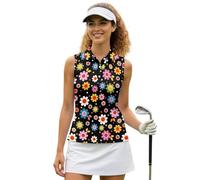 UOIMAG Chemises de sport sans manches pour femme avec col nageur et dos nageur, Fleurs hippie, M