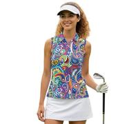UOIMAG Chemises de sport sans manches pour femme avec col nageur et dos nageur, Fleurs Mandala Boho, M