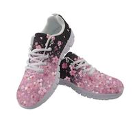 UOIMAG Cherry Blossom Floral Shoes for Women Art Teacher Oil Painting Print Casual Walking Shoes EU40