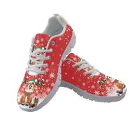 UOIMAG Christmas Shoes for Women Men Reindeer Shoes Walking Sneakers EU36