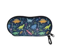 UOIMAG Étui à lunettes portable souple avec fermeture éclair pour femmes, hommes, garçons et filles, Dino., taille unique