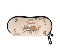 UOIMAG Étui à lunettes portable souple avec fermeture éclair pour femmes, hommes, garçons et filles, 15-paresseux Awesome, taille unique