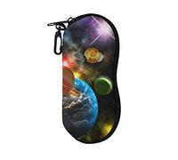 UOIMAG Étui à lunettes portable souple avec fermeture éclair pour femmes, hommes, garçons et filles, Planètes, taille unique