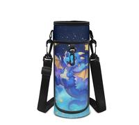 UOIMAG Porte-bouteille d'eau pour enfants mignon sac de transport de bouteille avec bandoulière pour l'école, Dragon Galaxy Stars, M