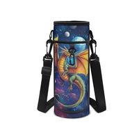 UOIMAG Porte-bouteille d'eau pour enfants mignon sac de transport de bouteille avec bandoulière pour l'école, Planètes Dragon Galaxy, M