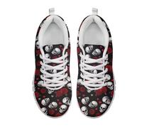 UOIMAG Red Rose Skull Shoes Casual Sneakers for Women Men EU41