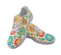 UOIMAG Retro Floral Shoes for Women Lightweight Lace Up Casual Sneakers EU36