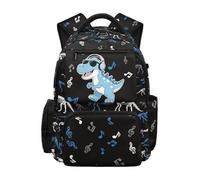 UOIMAG Sac à dos d'école léger avec compartiment pour ordinateur portable de 15,6", Dino Fossil Notes de musique, M, Décontracté